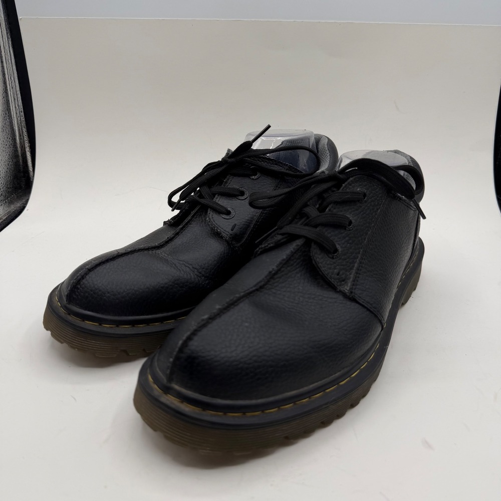 Dr. Martens Marchant Black Pebbled Leather Center Seam Lug Sole Shoes Mens US 12